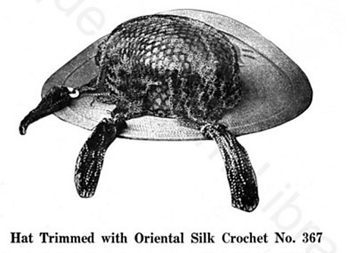 Hat Trimmed With Oriental Silk Crochet No. 367