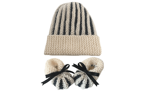 Newborn & Premmie Booties and Hat Set