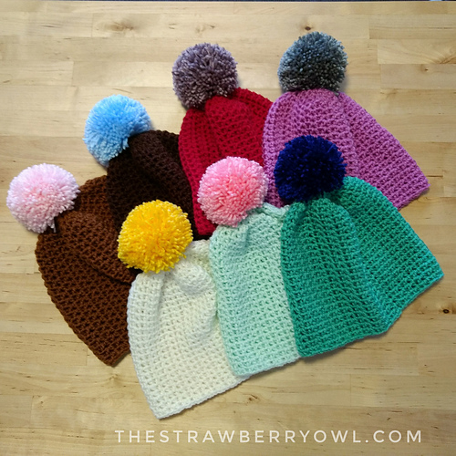Pompom Slouch Hat