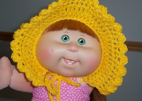 Cabbage Patch Kid Crocheted Bonnet