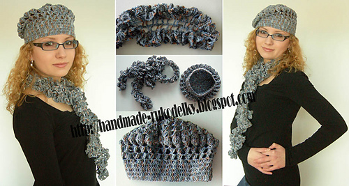 Blue Crochet Hat and Scarf