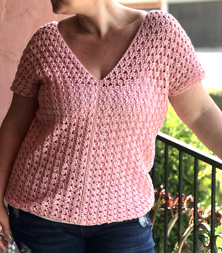 Slanted Granny Vneck Summer Top