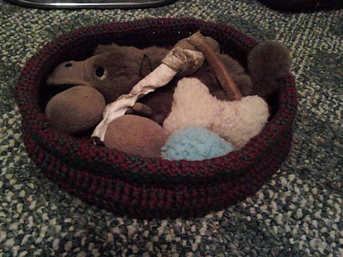 Doggie Toy Round Basket