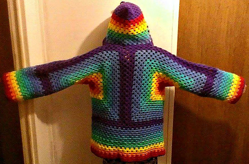Hexagonal Hooded Cardigan
