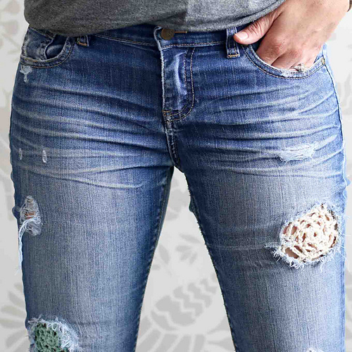Doily to Patch Holey Jeans
