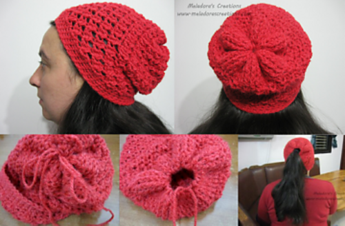 Angel Stitch Adjustable Slouchy Beanie
