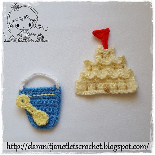 Summer Appliqués (sandcastle, pail & shovel)