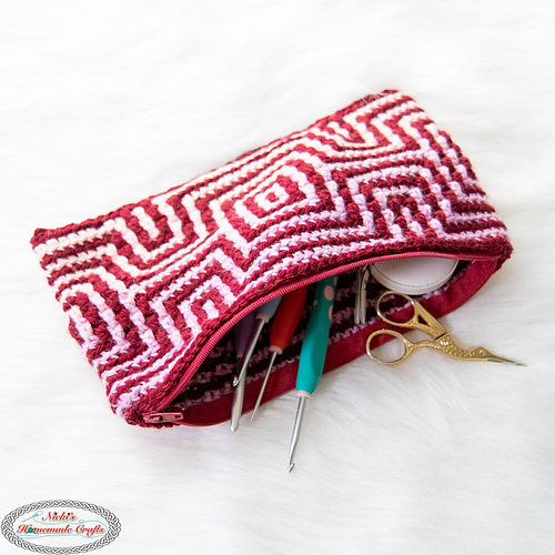 Illusion Squares Mosaic Pouch