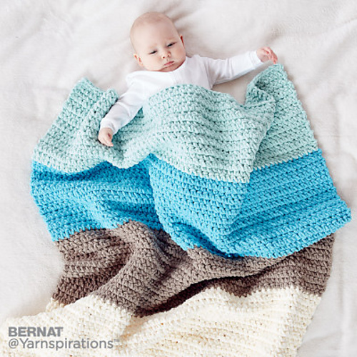 Colorblock Crochet Blanket