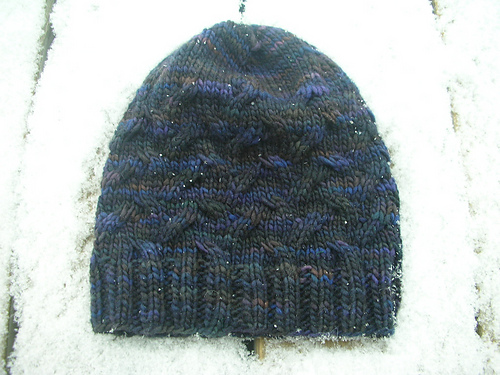 One skein hat and wristlettes