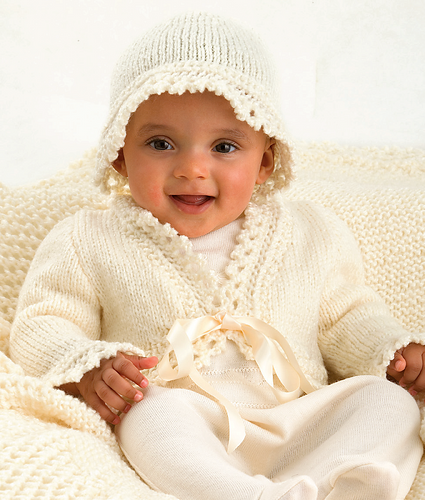 Lace Trim Jacket and Hat