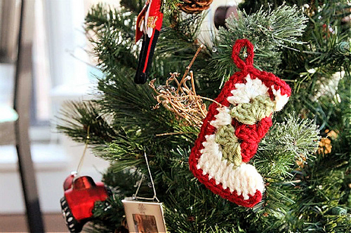 Granny Square Stocking Ornament