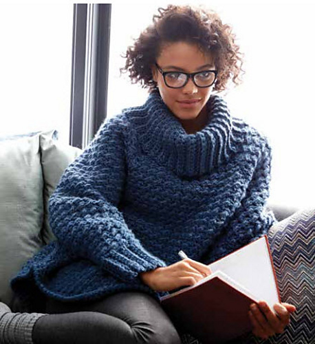 Woman's Curvy Crochet Cowl Pullover