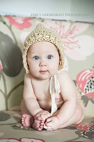 Neapolitan Pixie Bonnet and Diaper Cover Set