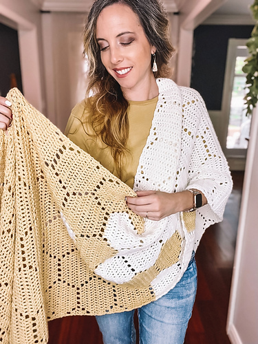 Modern Honeycomb Crochet Shawl