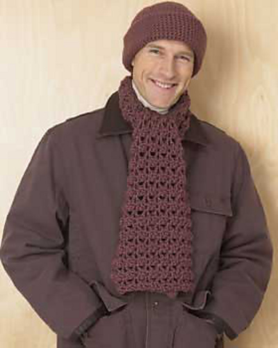 Man's Hat and Scarf Set