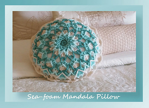 Sea-Foam Mandala Pillow