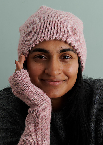 Picot Hat + Hand Warmers