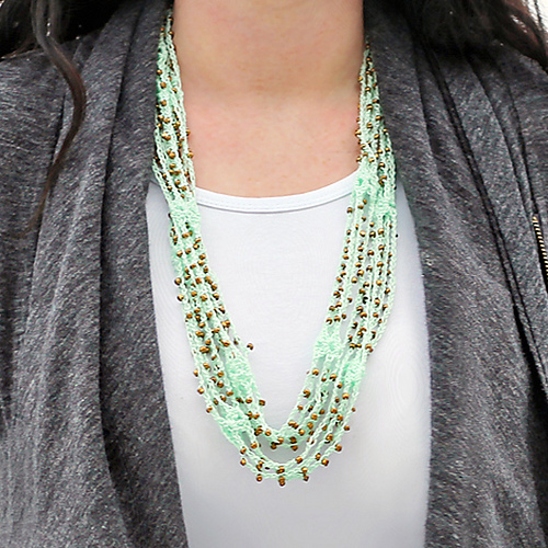 Beaded Crochet Wrap Necklace