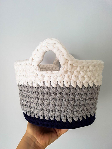 T-shirt yarn toy basket