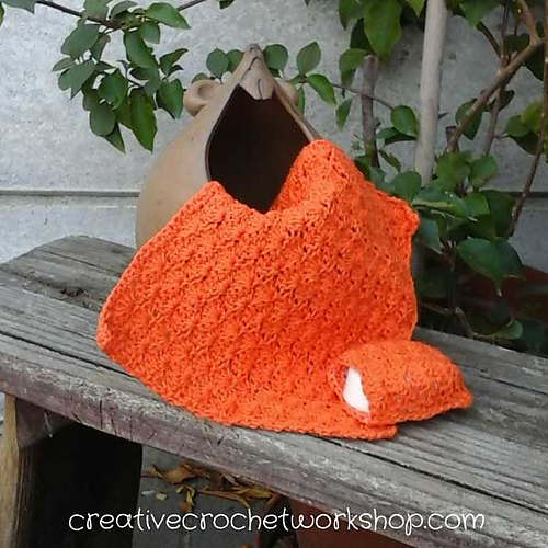 Orange Shells Washcloth
