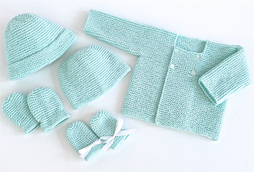 No Purl Baby Cardigan Set