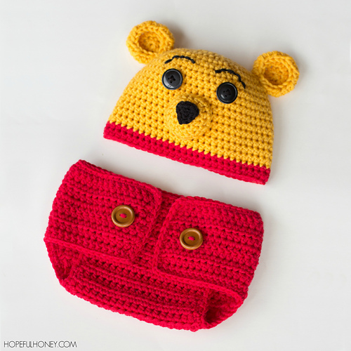 Winnie The Pooh Hat & Diaper Set