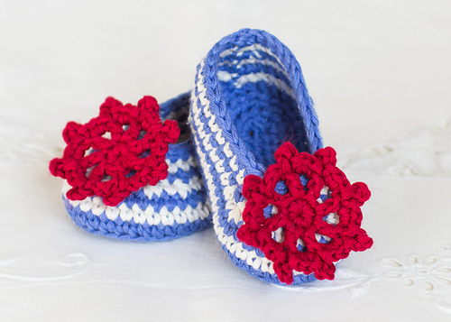 Sailor Baby Booties