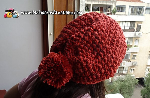 Raspberry Stitch Slouch Hat