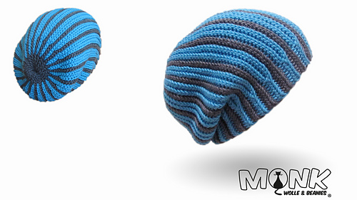 Longbeanie 2-farbig bosnian crochet