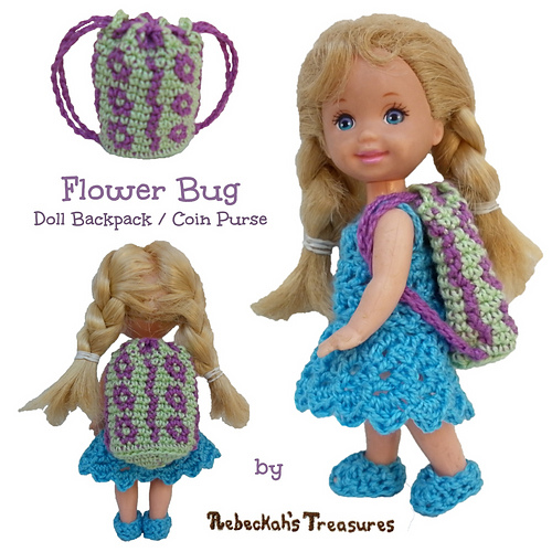 Flower Bug Doll Backpack or Coin Purse