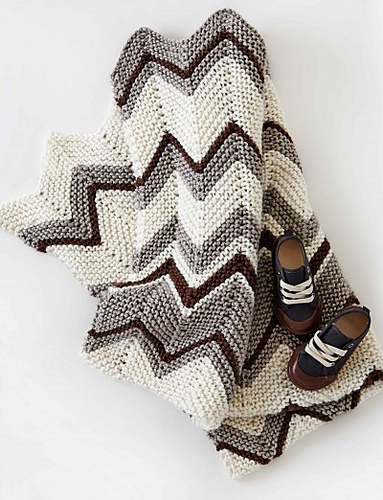 Zig Zag Knit Chunky Blanket
