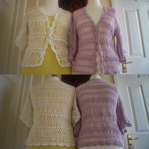 Hairpin lace cardigan