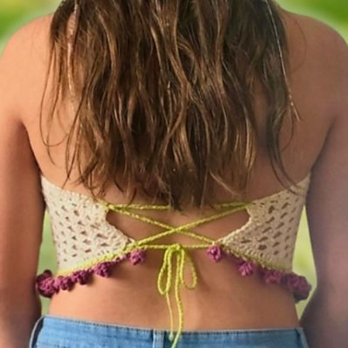 3-in-1 Crochet Tulip Set: Top, Bandana & Scarf