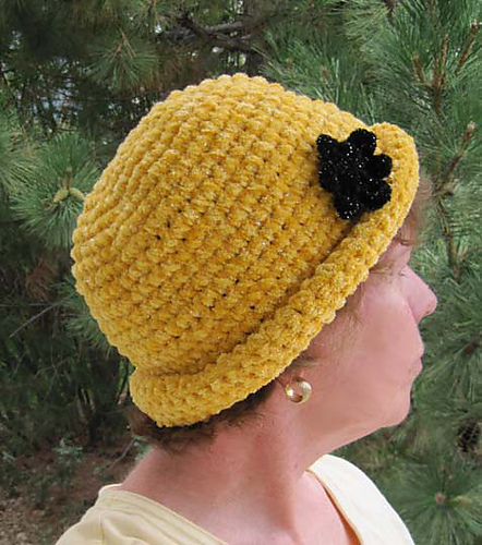 Chenille Glam Roll Brim Hat