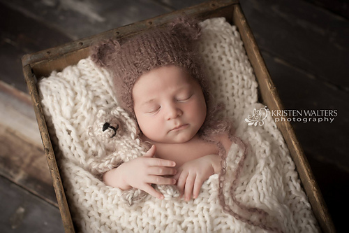 Teddy Bear Baby Bonnet