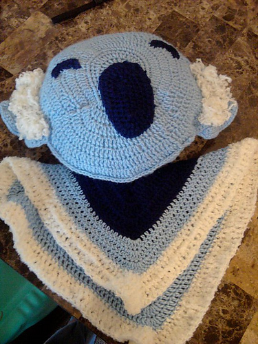 Mr. Koala "Awake & Sleepy Time" Bear Pillow & Mini Travel Infant Blanket