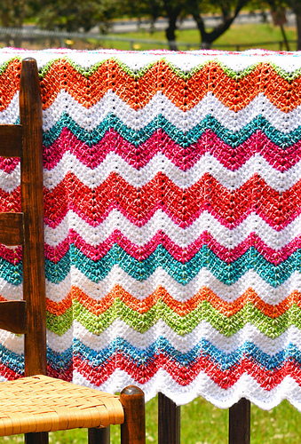 Happy Tunisian Baby Blanket