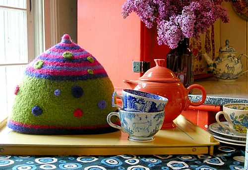 Felted tea cosy
