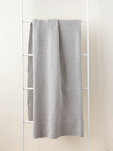 Double Seed Stitch Blanket in Cotton Pure