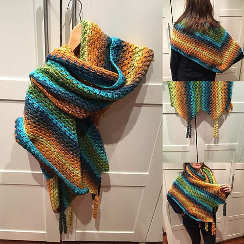 triangular rectangular granny shawl