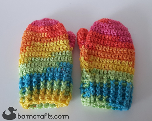 Claudia's Rainbow Mittens
