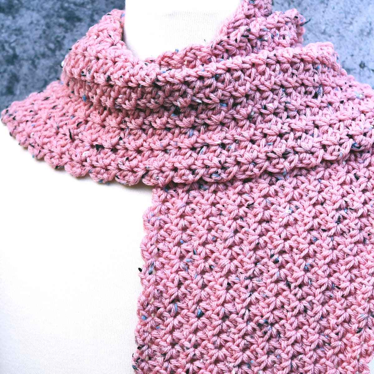 Easy Tweed Crochet Scarf for Beginners Free Crochet Pattern