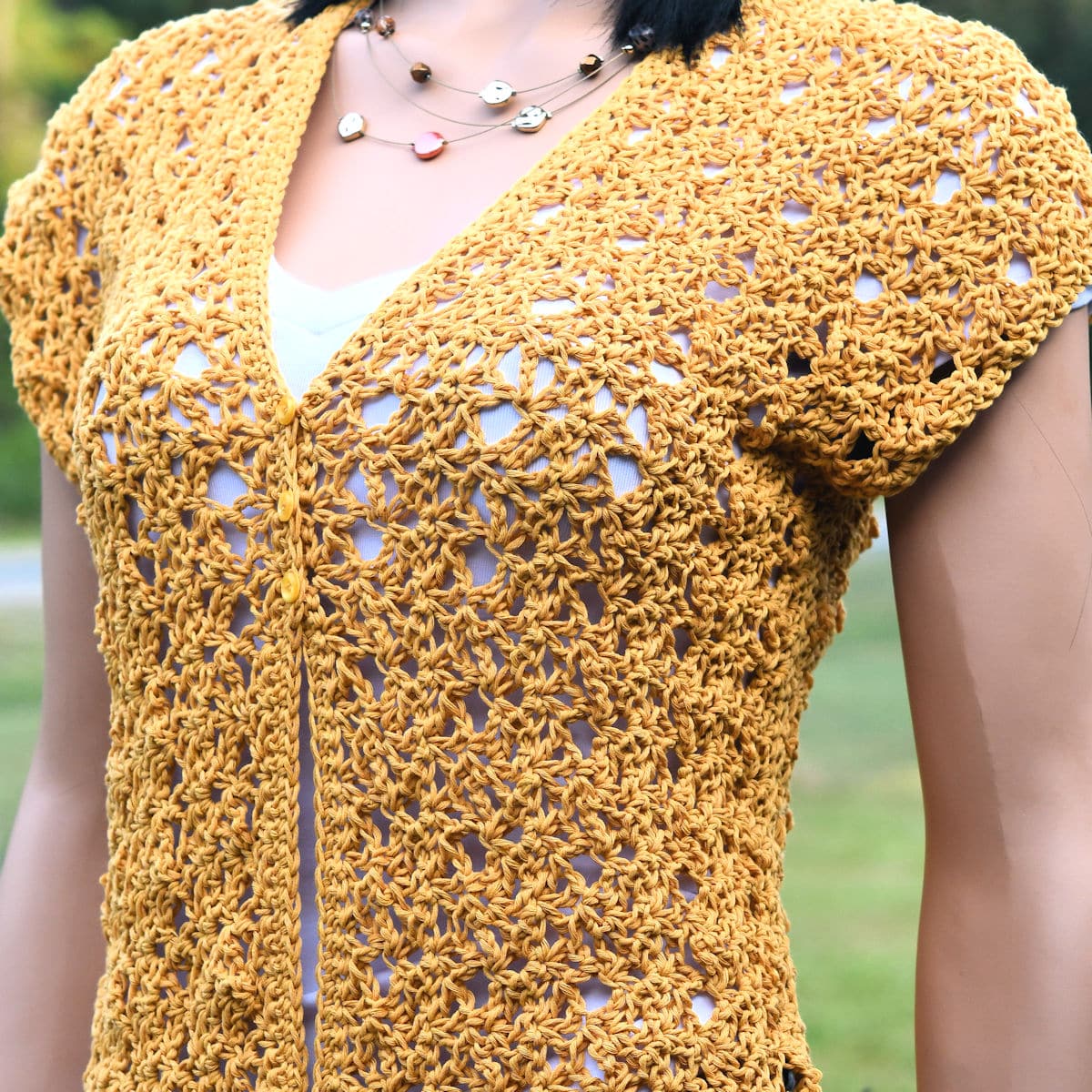 Harvest Flowers Vest Topper Free Crochet Pattern