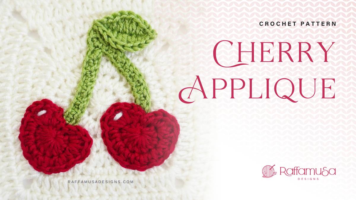 Crochet Cherry Applique