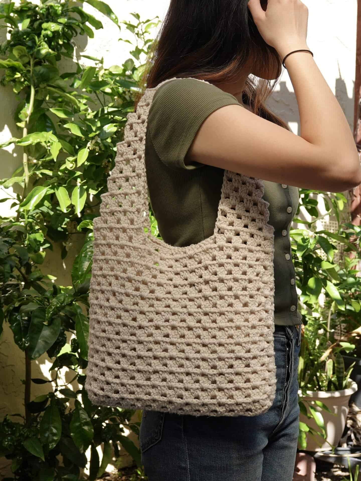 Crochet Granny Stitch Tote Bag