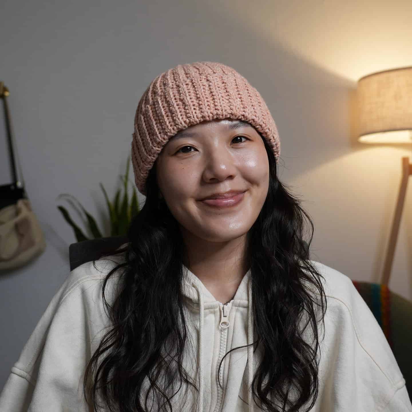 Knit-Look Ribbed Crochet Beanie