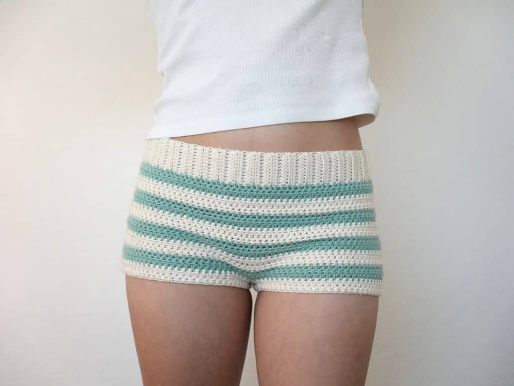 Striped Crochet Shorts