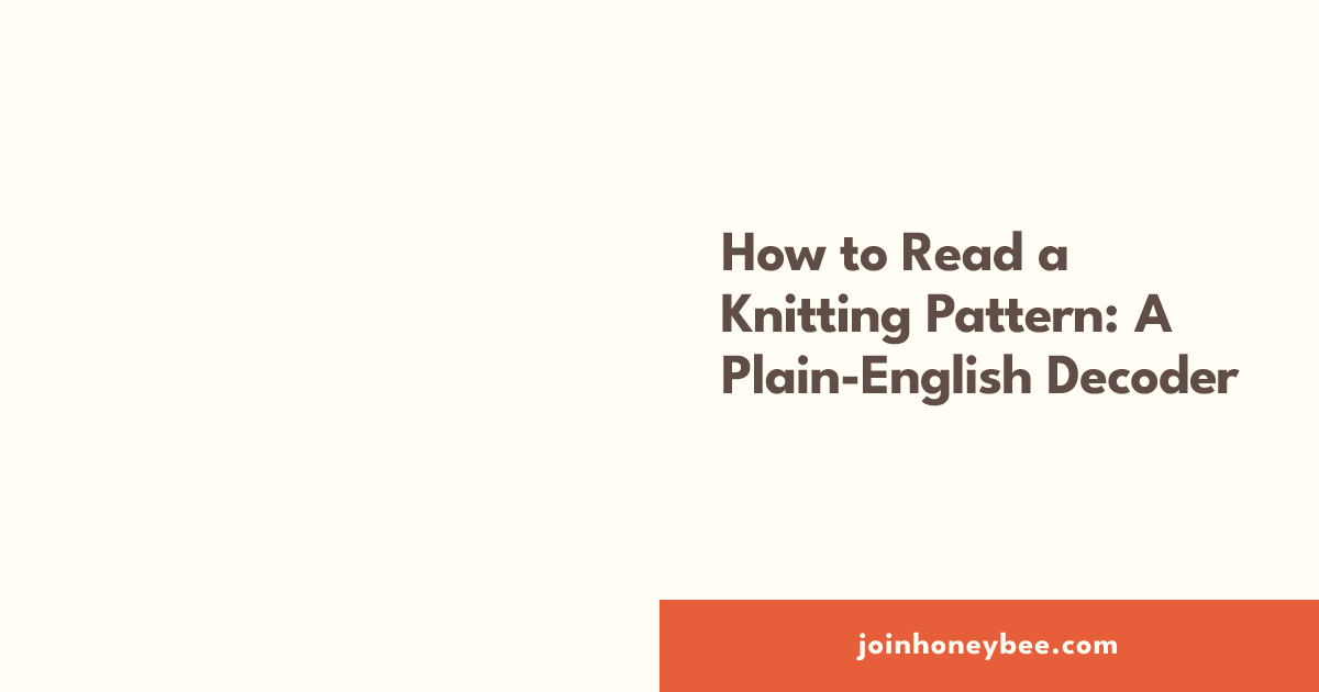 Notched Decoder Pattern How to Read a Knitting Pattern: A Plain-English Decoder | HoneyBee